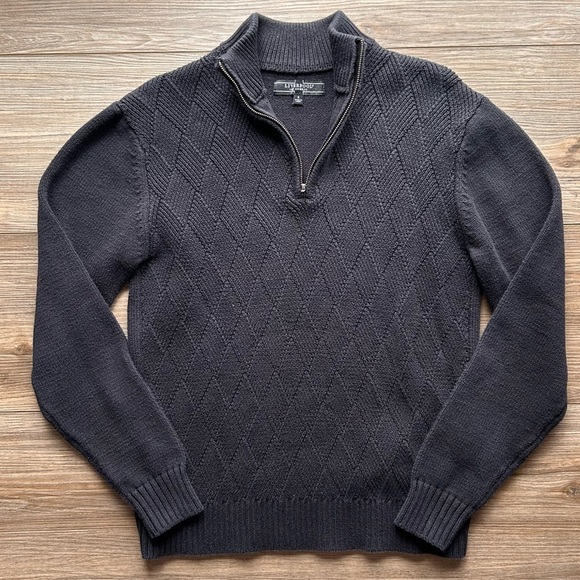 Liverpool Other - Liverpool | Cotton Knit Quarter Zip Pullover Sweater in Black (Small)